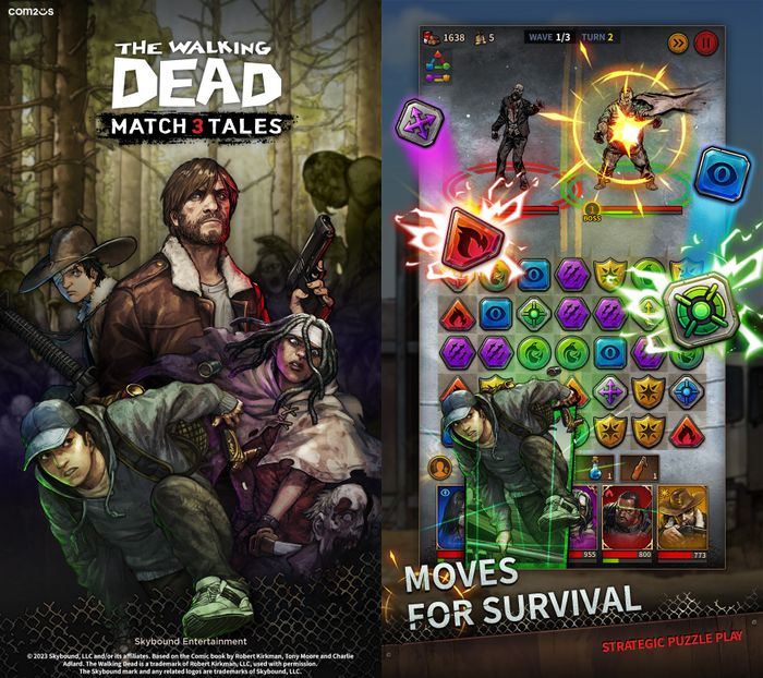 Chơi The Walking Dead Match 3 trên PC với BlueStacks: Giải đố match-3 trong thế giới của zombie