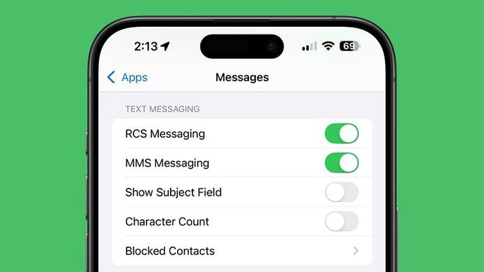 iOS 18 beta 2 đã bổ sung thêm một nút chuyển đổi cho giao thức tin nhắn RCS mới