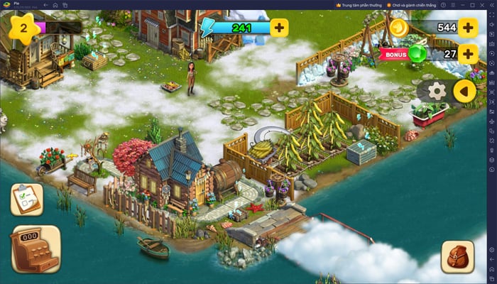 Quay về quê để nuôi cá và trồng rau khi chơi Klondike Adventures trên PC với BlueStacks