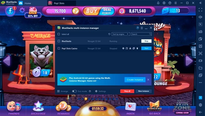 Cùng chơi trò POP! Slots Vegas Casino Games trên PC với BlueStacks