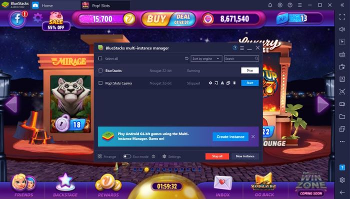 Hãy trải nghiệm POP! Slots Vegas Casino Games trên PC với BlueStacks