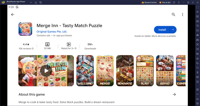 Hướng dẫn chơi Merge Inn - Tasty Match Puzzle trên PC với BlueStacks