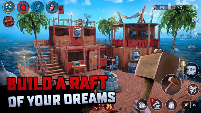 Thử sức với Raft Survival - Ocean Nomad trên PC qua BlueStacks