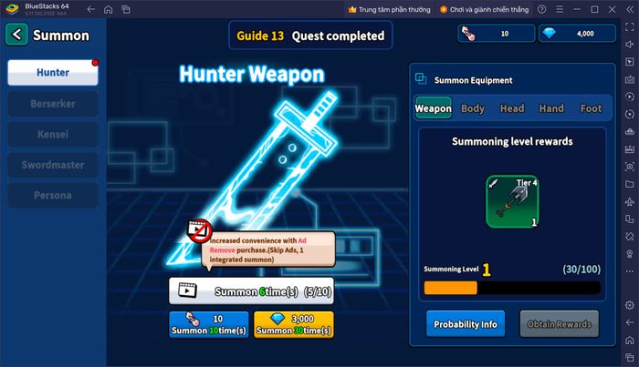 Sống sót giữa đám quái vật khi chơi Hunter Raid: Idle RPG trên PC với BlueStacks