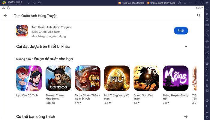 Trở thành vị tướng lĩnh tài ba khi tham gia game Tam Quốc Anh Hùng Truyện trên PC với BlueStacks