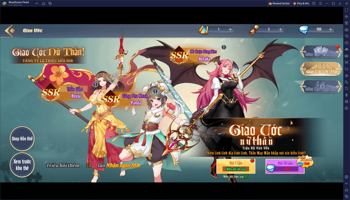 Chơi game gacha Nữ Thần Arena trên PC bằng BlueStacks