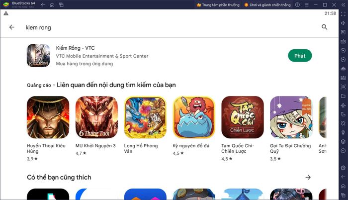 Trải nghiệm game nhập vai Kiếm Rồng - VTC trên PC với BlueStacks