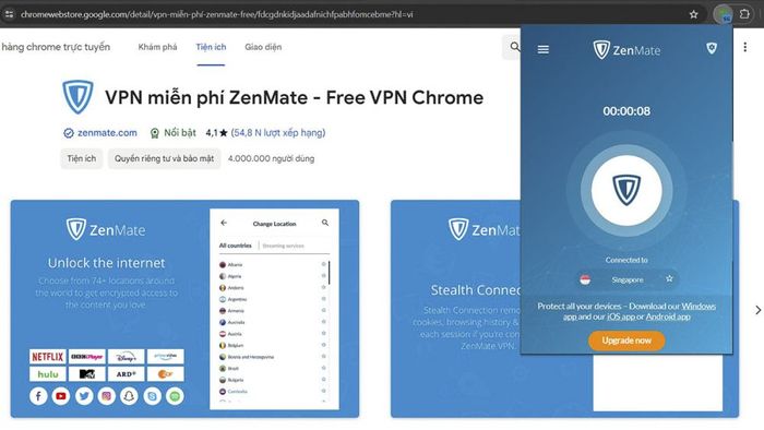 Hướng dẫn sử dụng ZenMate VPN để xử lý lỗi Studocu bước 2