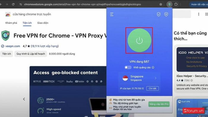 Cách sửa lỗi Studocu bằng Free VPN cho Chrome bước 3