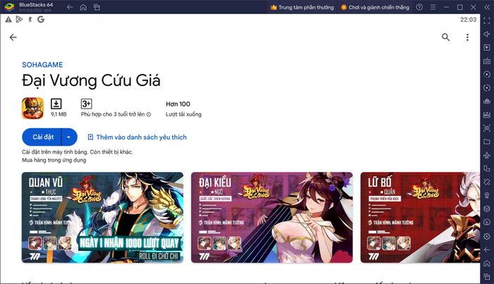 Cách chơi Đại Vương Cứu Giá trên máy tính với BlueStacks