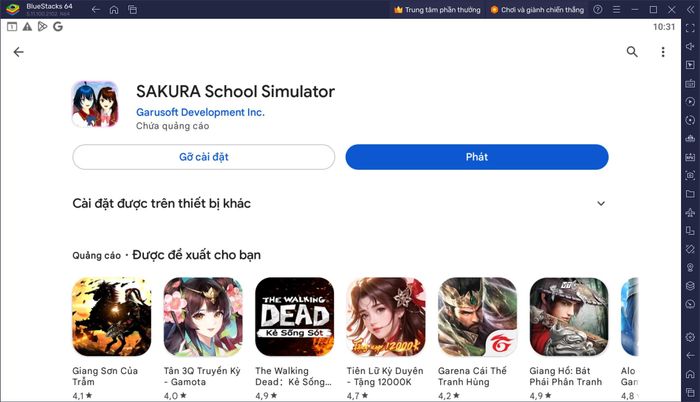 Hóa thân thành học sinh khi chơi SAKURA School Simulator trên PC