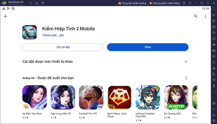 Tham gia vào thế giới trấn phái giang hồ trong Kiếm Hiệp Tình 2 Mobile trên PC với BlueStacks