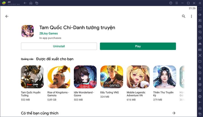 Chơi Tam Quốc Chí-Danh Tướng Truyện trên PC với BlueStacks thật tiện lợi