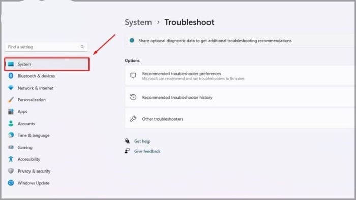 Hướng dẫn sử dụng Troubleshooting Windows 11 bước 1, 2