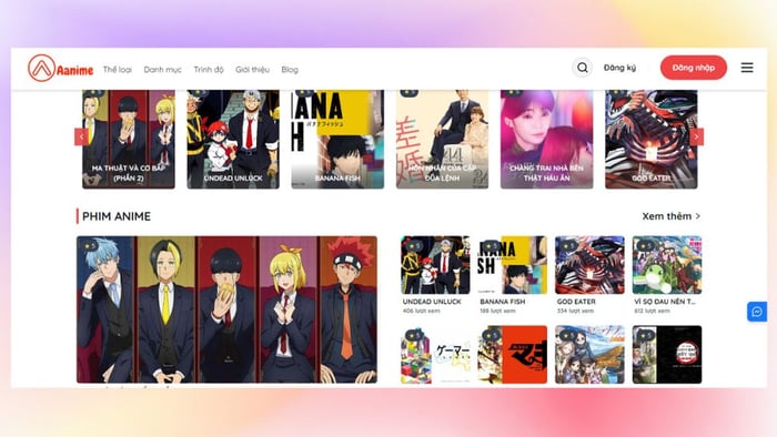 Trang web xem Anime miễn phí