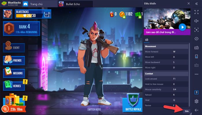 Bullet Echo: Cài đặt Game Controls, tối ưu hóa di chuyển và hành động