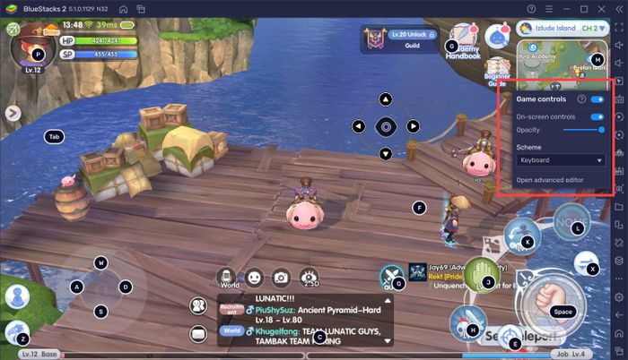 Cách sử dụng Game Controls khi chơi Ragnarok X: Next Generation giống như trên máy tính