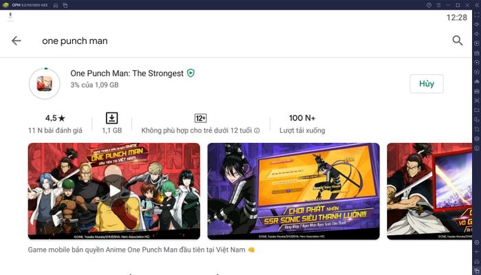 Cách khắc phục lỗi không chơi được One Punch Man: The Strongest trên BlueStacks