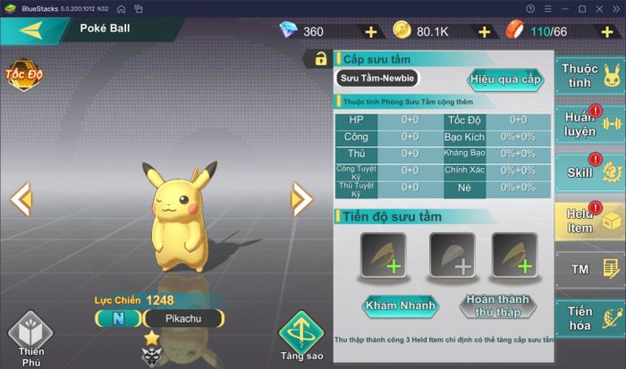 Hướng dẫn cách nâng cấp và tiến hóa Pokemon trong Bảo Bối Huyền Thoại