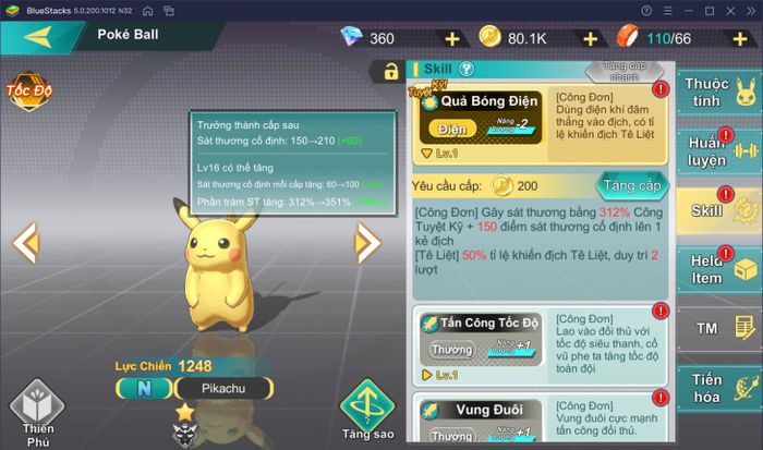 Hướng dẫn nâng cấp và tiến hóa Pokemon trong Bảo Bối Huyền Thoại