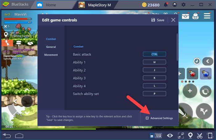 Sử dụng tính năng Combo Key mới của BlueStacks khi chơi MapleStory M