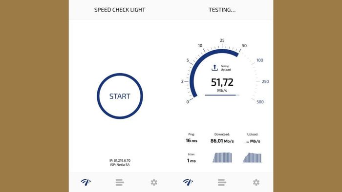 Cách đo tốc độ mạng trên điện thoại với Speed Test Light bước 1