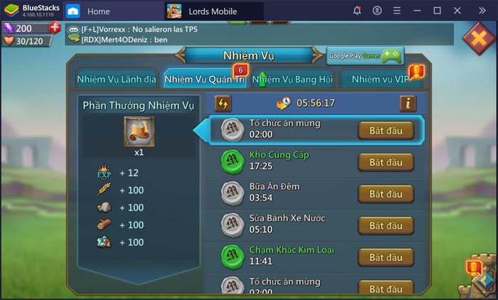 Tìm hiểu về hệ thống nhiệm vụ và cách chơi cơ bản trong Lords Mobile