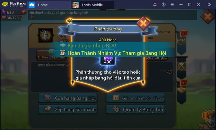 Tìm hiểu về hệ thống nhiệm vụ và cách chơi cơ bản trong Lords Mobile