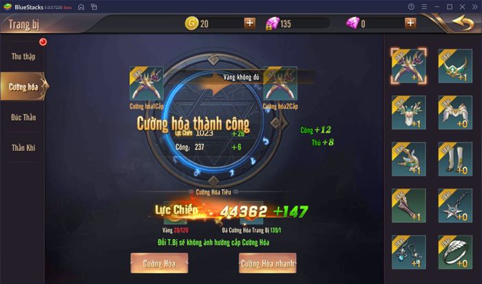 Hướng dẫn cách nâng cấp và gia tăng sức mạnh nhân vật trong Vương Thần Mobile