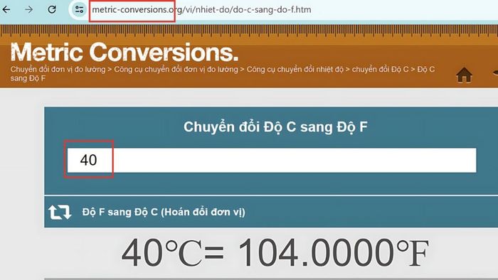 Cách chuyển đổi 1 độ C bằng bao nhiêu độ F qua metric-conversions