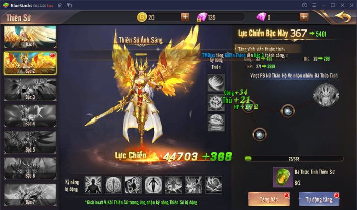 Hướng dẫn cách nâng cấp và gia tăng sức mạnh nhân vật trong Vương Thần Mobile