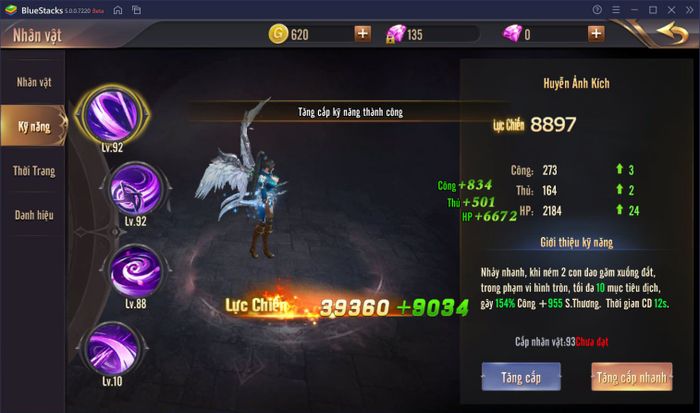 Hướng dẫn nâng cấp và tăng cường sức mạnh nhân vật trong Vương Thần Mobile