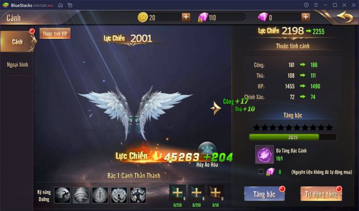 Hướng dẫn cách nâng cấp và tối ưu hóa nhân vật trong Vương Thần Mobile