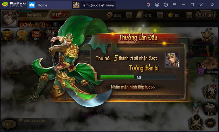 Độc bá thiên hạ trong Tam Quốc Liệt Truyện cùng với BlueStacks