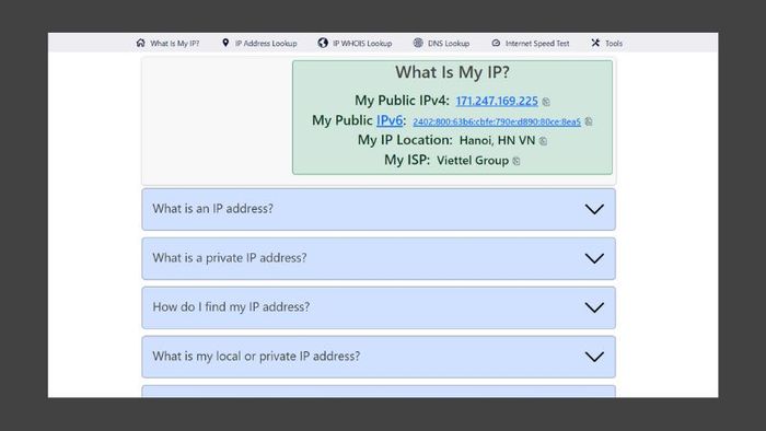 Kiểm tra IP của bạn