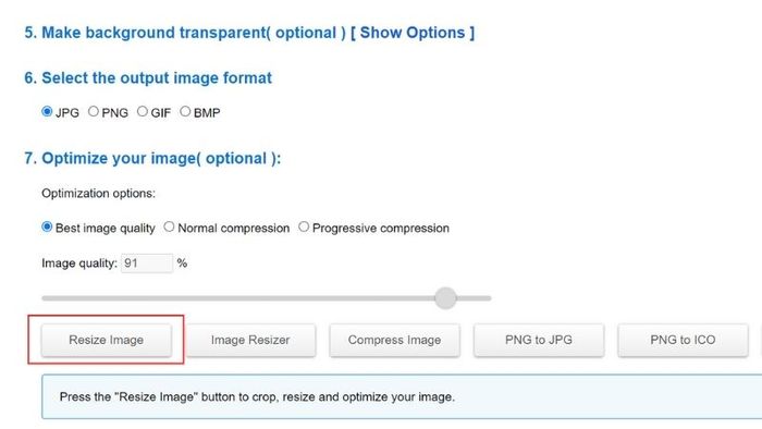 Thay đổi chiều hướng hình ảnh trong mục Rotate your image (optional)