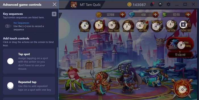 Cài đặt điều khiển game MT Tam Quốc trên BlueStacks