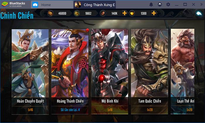 Trải nghiệm game Công Thành Xưng Đế Mobile với BlueStacks