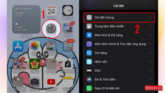 Hướng dẫn chi tiết khôi phục cài đặt gốc iPhone bằng cài đặt: Bước 1