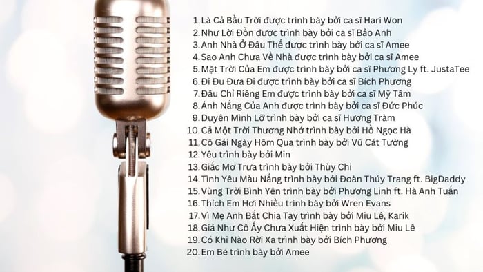 Danh sách những bài hát karaoke phù hợp cho nữ giọng yếu, thấp