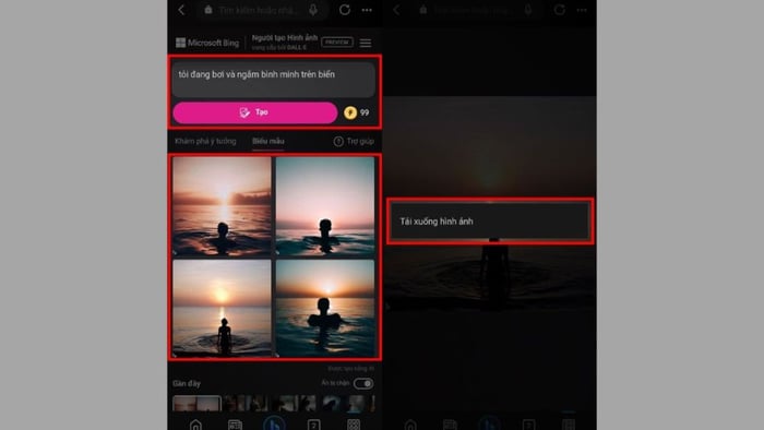 Cách sử dụng Bing Image Creator để tạo ảnh trên điện thoại bước 3