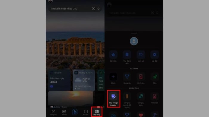 Cách sử dụng Bing Image Creator để tạo ảnh trên điện thoại bước 1