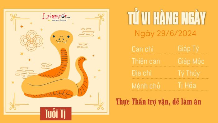 Tử vi ngày 29/6/2024 cho tuổi Tị