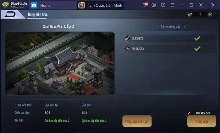 Thống nhất giang sơn trong game Tam Quốc Liên Minh SohaGame trên BlueStacks