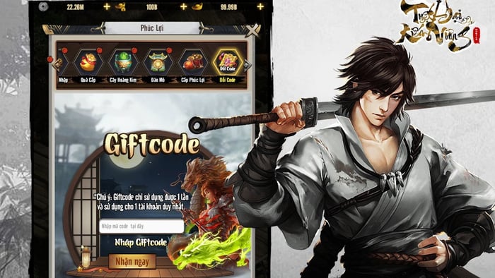 Tuyệt Đại Kiếm Vương trao tặng giftcode nhân dịp ra mắt game