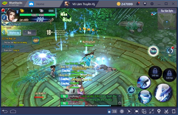 Chơi Võ Lâm Truyền Kỳ Mobile trên PC với BlueStacks