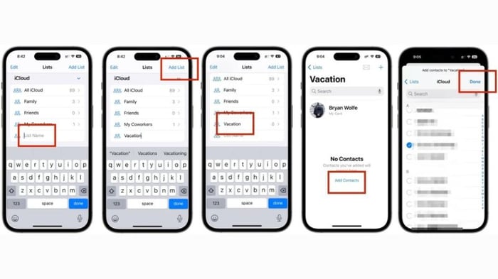 Cách tạo nhóm trong danh bạ qua ứng dụng Messages trên iPhone