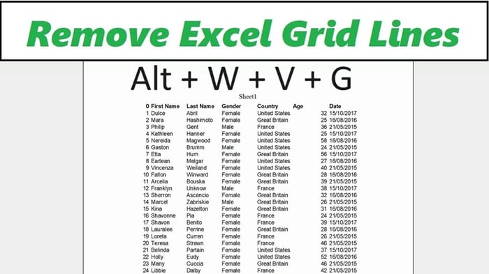 Hướng dẫn xóa dòng kẻ trong Excel bằng phím tắt