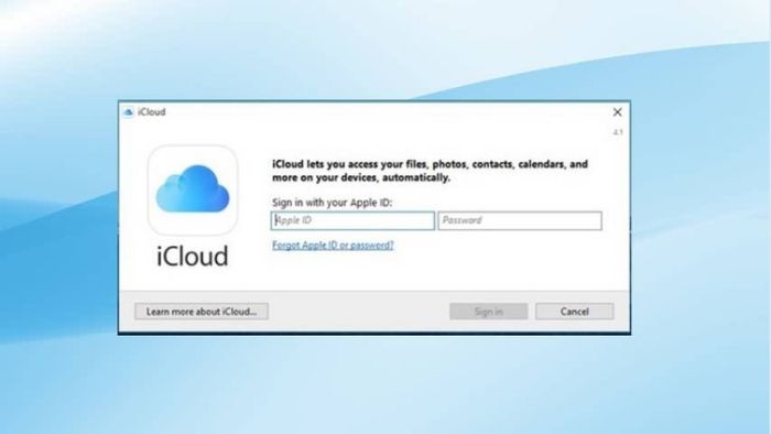 Đăng nhập iCloud trên máy tính