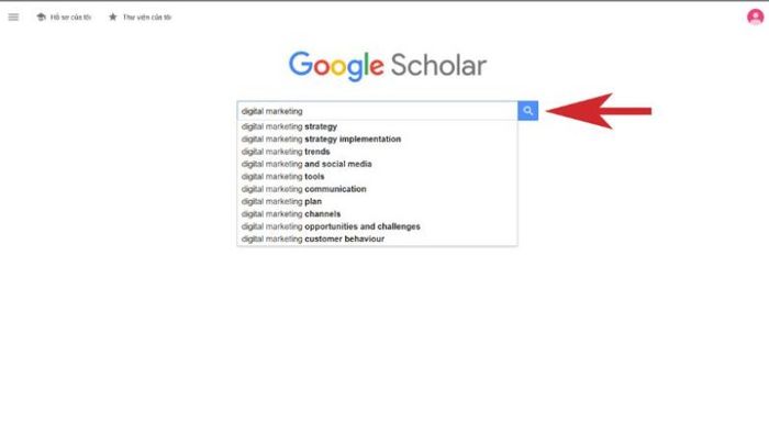 Các bước sử dụng Google Scholar